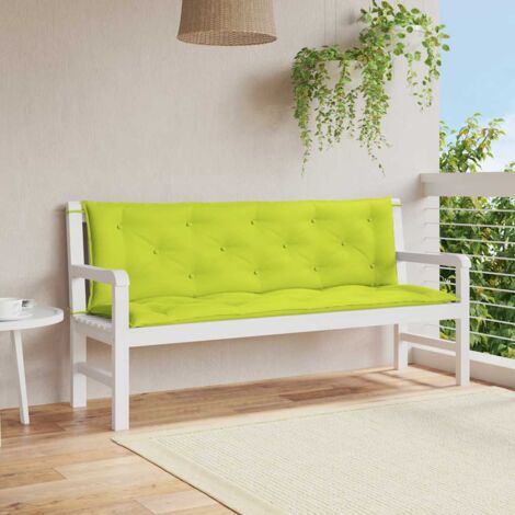 Cuscino per Panca Verde Intenso 150x(50+50)x7cm Tessuto Oxford vidaXL