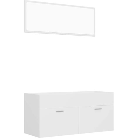Set Mobili da Bagno 2 pz Bianco in Legno Multistrato vidaXL