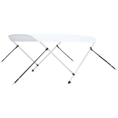 Bimini di Prua con Tendalino a 2 Archi Bianco 180x150x110 cm vidaXL 566926