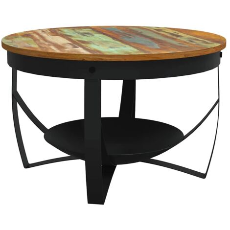 Tavolino da Salotto Ø68x43 cm in Legno Massello di Recupero vidaXL
