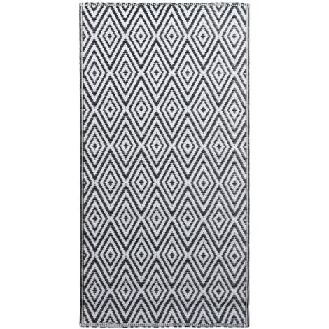 vidaXL Tappeto da Esterni ARAKIL Bianco e Nero 80x150 cm in PP
