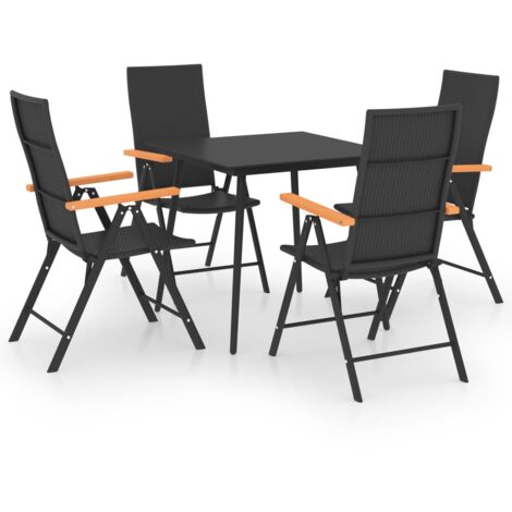 Set da Pranzo da Giardino 5 pz Nero e Marrone vidaXL (1/5)