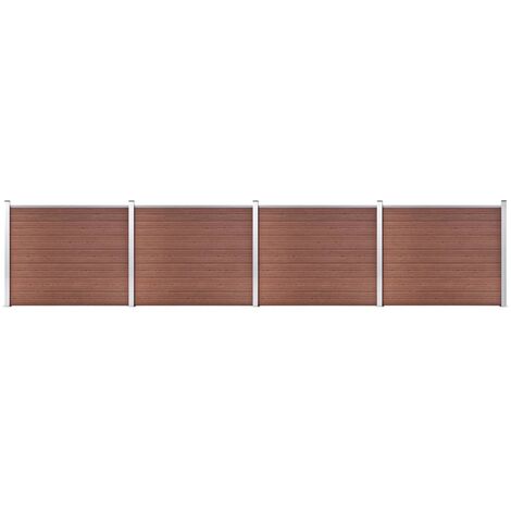 Set Pannelli di Recinzione in WPC 699x146 cm Marrone vidaXL