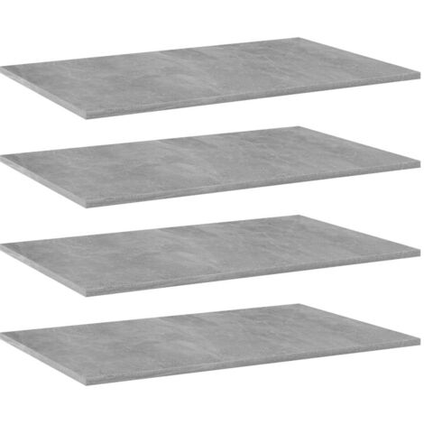 vidaXL Ripiani per Libreria 4pz Grigio Cemento 80x50x1,5cm Multistrato