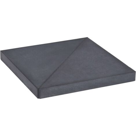 Piastra di Peso per Ombrellone Nera in Granito Quadrata 15 kg vidaXL