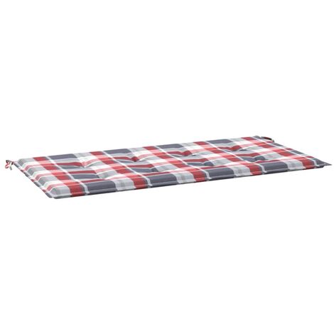 Cuscino per Panca a Quadri Rossi 120x50x3 cm Tessuto Oxford vidaXL (1/5)