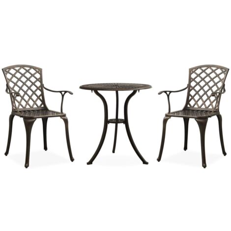 vidaXL Set da Bistrot 3 pz in Alluminio Pressofuso Bronzo (1/5)