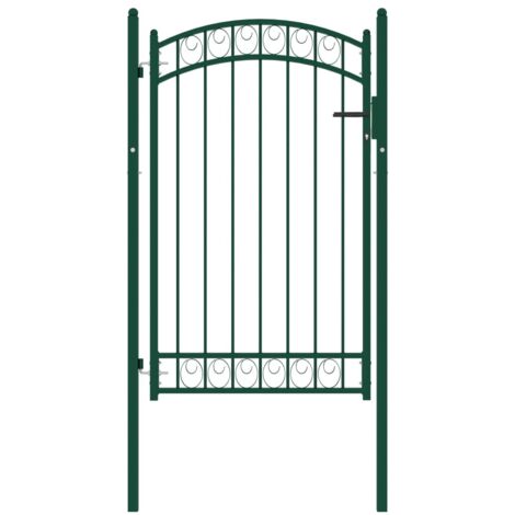 Cancello per recinzione EMMEN con parte superiore ad arco in acciaio 100x106 cm verde vidaXL