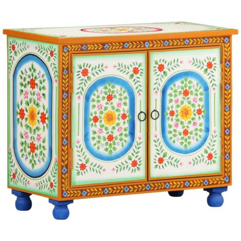 Credenza Dipinta a Mano 70x35x60 cm in Legno di Mango vidaXL (1/5)