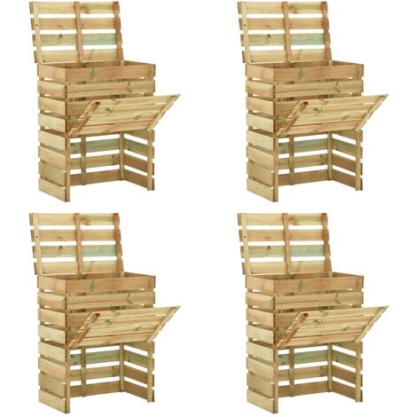 Furniture Limited - Compostiere da Giardino Doghe 4 pz 80x50x100
