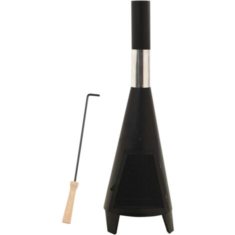Stufa da Giardino con Attizzatoio 38x38x122 cm Acciaio