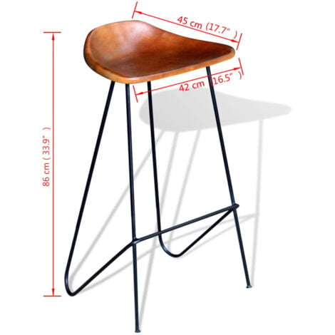 Sgabelli da Bar 2 pz Neri e Marroni in Vera Pelle vidaXL