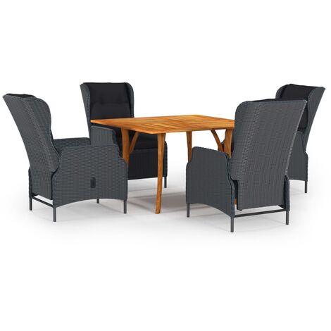 Set Mobili da Pranzo per Giardino 5 pz Grigio Scuro vidaXL (1/5)