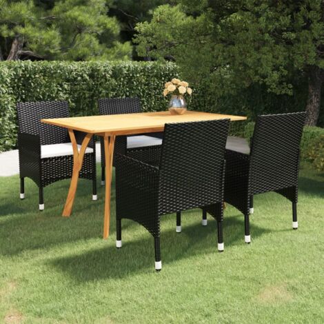 Set Mobili da Pranzo per Giardino 5 pz Nero vidaXL (1/5)