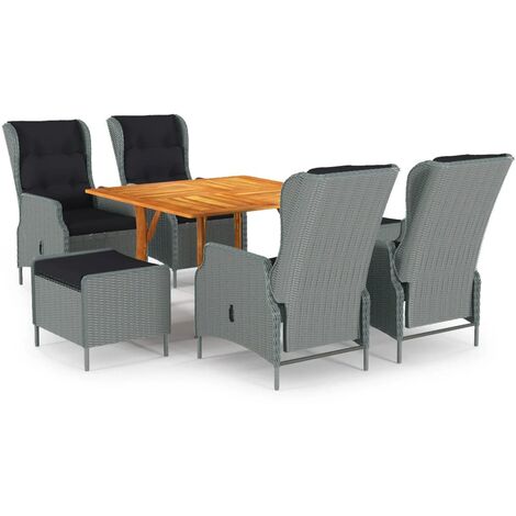 Set Mobili da Pranzo per Giardino 7 pz Grigio Chiaro vidaXL (1/5)