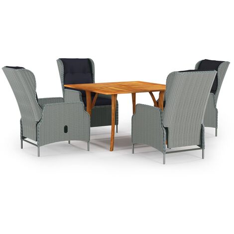 Set Mobili da Pranzo per Giardino 5 pz Grigio Chiaro vidaXL (1/5)
