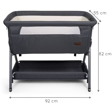 Culla da Letto per Neonati Elia 92x55x82 cm Grigio Scuro Baninni