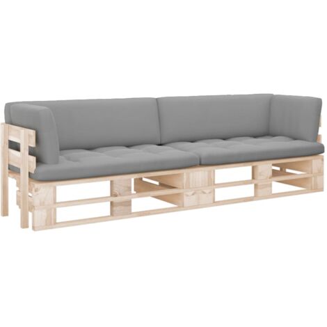 Divano a 2 Posti su Pallet con Cuscini Pino Impregnato vidaXL (1/5)