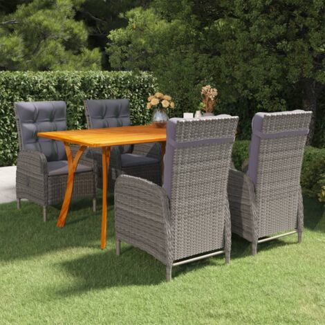 Set Mobili da Pranzo per Giardino 5 pz Grigio vidaXL (1/5)