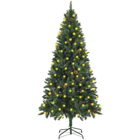 vidaXL Albero di Natale Preilluminato con Pigne Verde 180 cm (1/5)