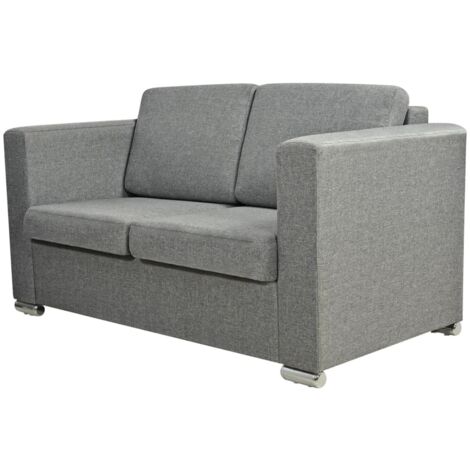 Divano a 2 Posti in Tessuto Grigio Chiaro vidaXL 243771