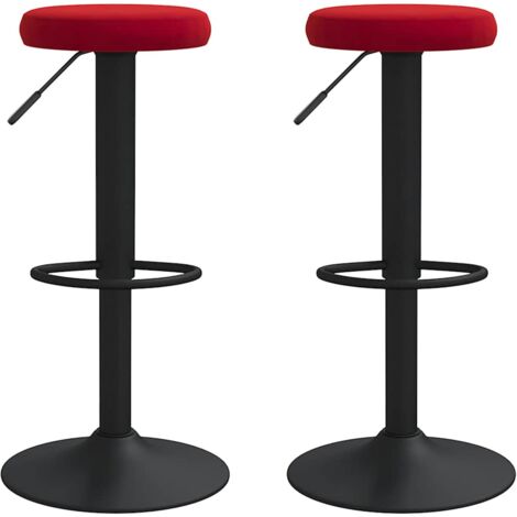 Sgabelli da Bar 2 pz Rosso Vino in Velluto vidaXL (1/5)