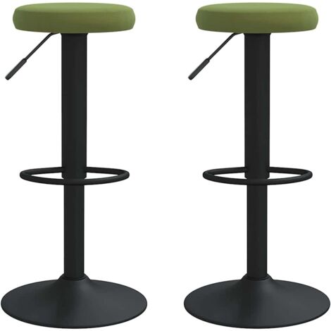 Sgabelli da Bar 2 pz Verde Chiaro in Velluto vidaXL (1/5)