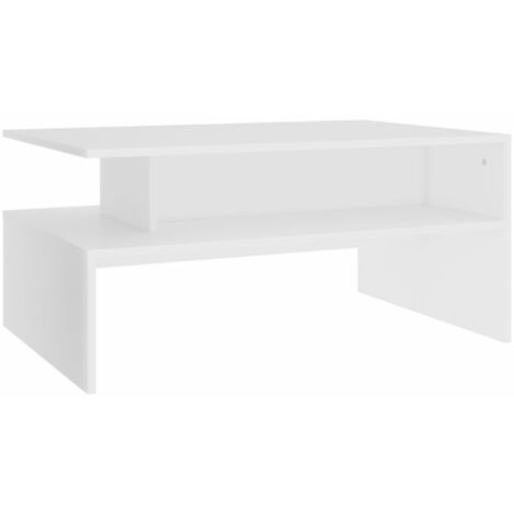 vidaXL Tavolino da Salotto 90x60x42,5 cm in Truciolato Bianco - Bianco