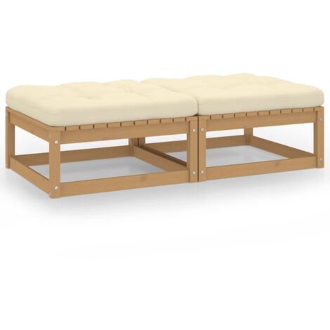vidaXL Sgabelli da Giardino con Cuscini 2 pz Legno Massello di Pino