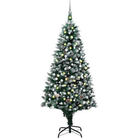 Albero di Natale Artificiale con LED e Set di Palline e Pigne 240 cm vidaXL (1/5)