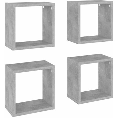 Mensole Parete a Cubo 4 pz Grigio Cemento 26x15x26 cm vidaXL (1/5)