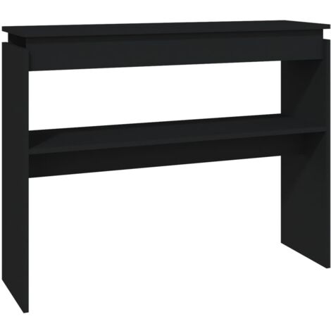 vidaXL Tavolino Consolle Nero 102x30x80 cm in Legno Multistrato