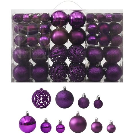 vidaXL Set Palline di Natale 100 pz Viola