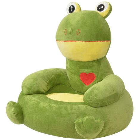 Poltrona in Peluche per Bambini Rana Verde vidaXL