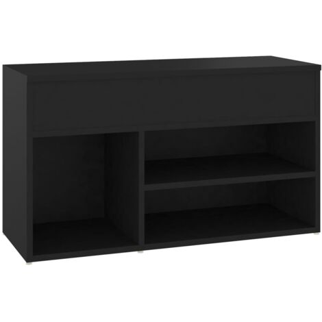 Panca Portascarpe Nera 80x30x45 cm in Truciolato vidaXL