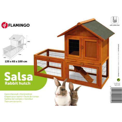 Conigliera Salsa 135x65x100 cm Marrone FLAMINGO