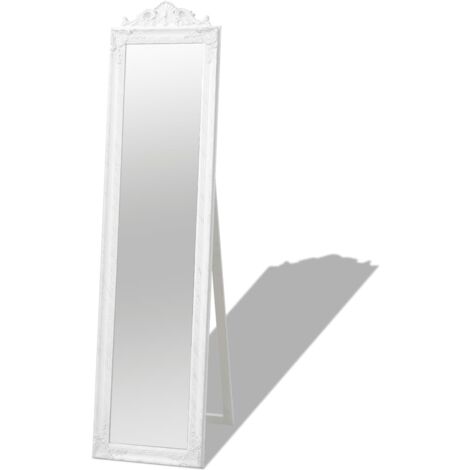 vidaXL Specchio Autoportante Stile Barocco 160x40 cm Bianco