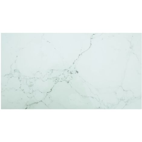 vidaXL Piano Tavolo Bianco 120x65 cm 8mm Vetro Temperato Design Marmo