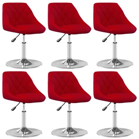 Sedie da Pranzo Girevoli 6 pz Rosso Vino in Velluto vidaXL (1/5)