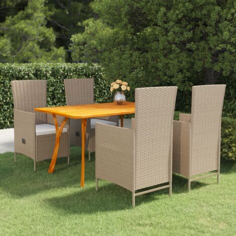 Set Mobili da Pranzo per Giardino 5 pz Beige vidaXL (1/5)