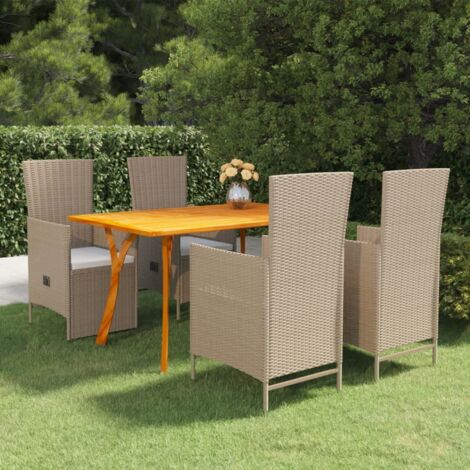 Set Mobili da Pranzo per Giardino 5 pz Beige vidaXL (1/5)