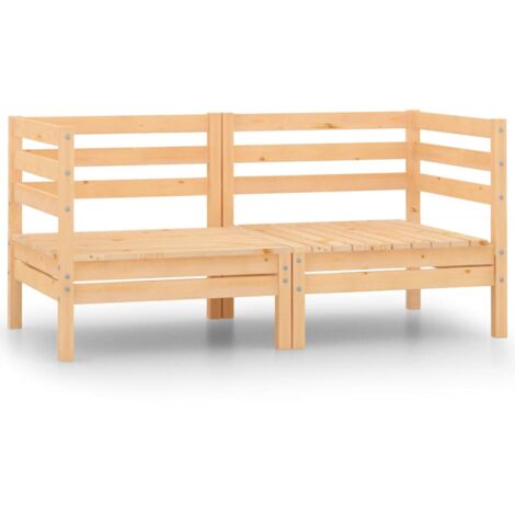 Divani Angolari da Giardino 2 pz in Legno Massello di Pino vidaXL