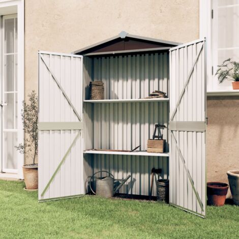 Capanno da Giardino Marrone 116x45x175 cm in Acciaio Zincato vidaXL (1/6)