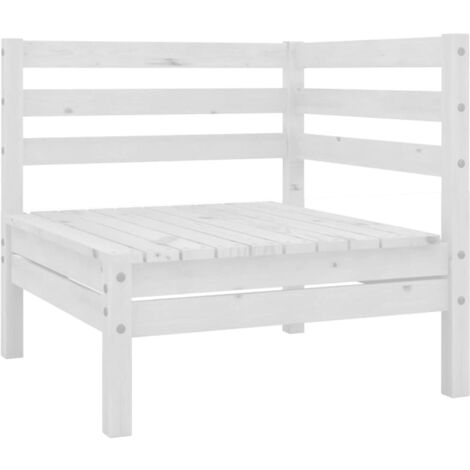 Divano Angolare da Giardino Bianco in Legno Massello di Pino vidaXL