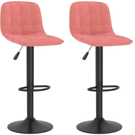 Sgabelli da Bar 2 pz Rosa in Velluto vidaXL 442144 (1/5)