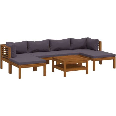 vidaXL Set Divani da Giardino 7 pz con Cuscini in Massello di Acacia