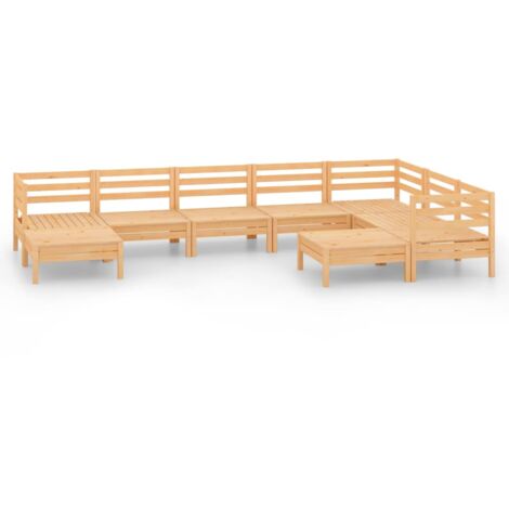 Set Salotto da Giardino 9 pz in Legno Massello di Pino vidaXL (1/5)
