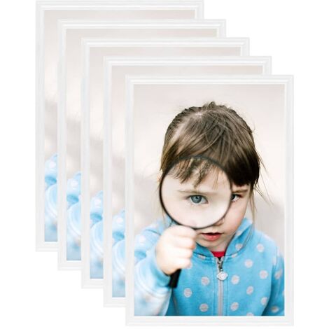 vidaXL Cornici Foto Collage 5 pz per Tavolo Bianche 21x29,7cm MDF