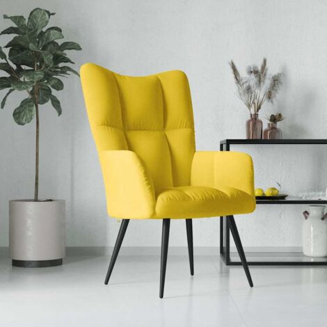 Poltrona Relax Giallo Senape in Velluto vidaXL