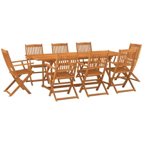 Set da Pranzo da Giardino 9 pz 220x90x75 cm Massello di Acacia vidaXL